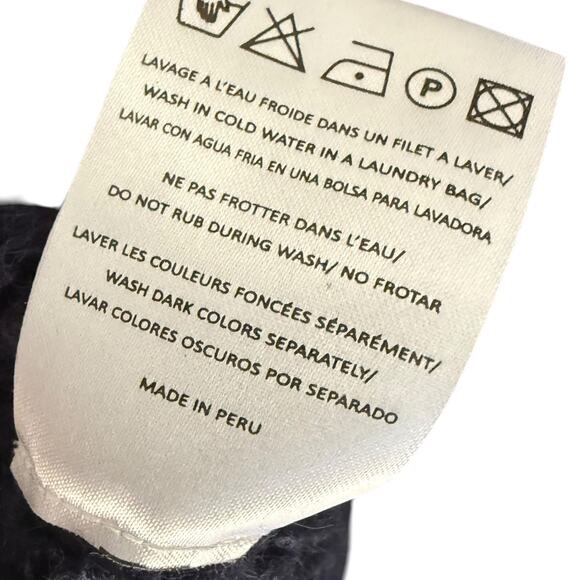 Sandro Alpaca Wool Cable Knit Sweater Navy Blue sz 3 US L - Picture 6 of 8